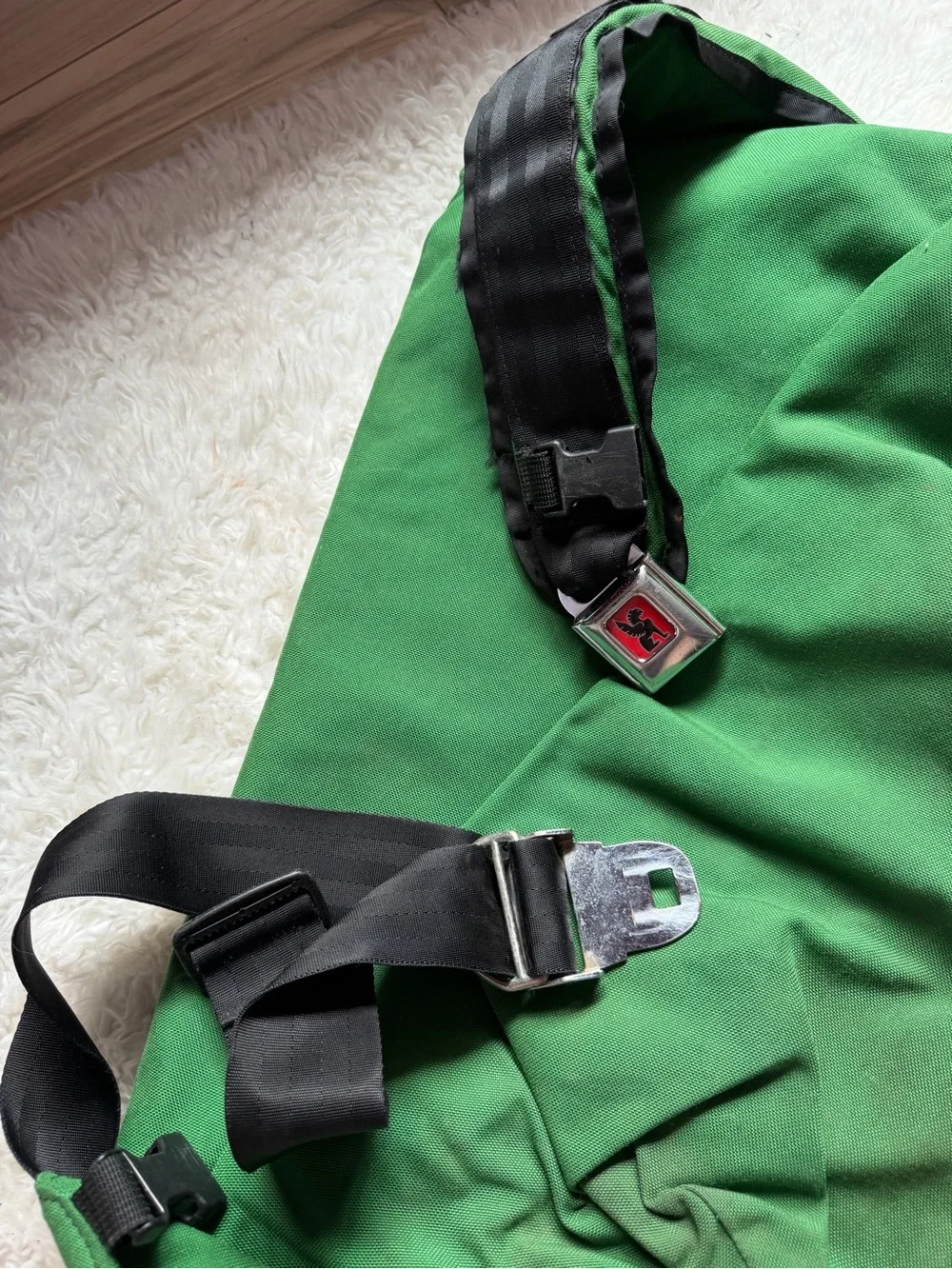 Chrome Green Black Messenger Bag Durable Waterproof Canvas Sling